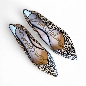 Rare Sam Edelman Riza Flats Size 13 Leopard Print Calf Hair Pointed Toe